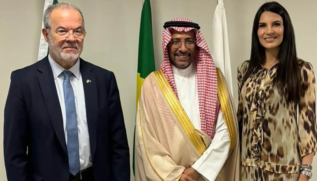 Raul Jungman, ministro Bandar Al Khorayef e Ana Sanches