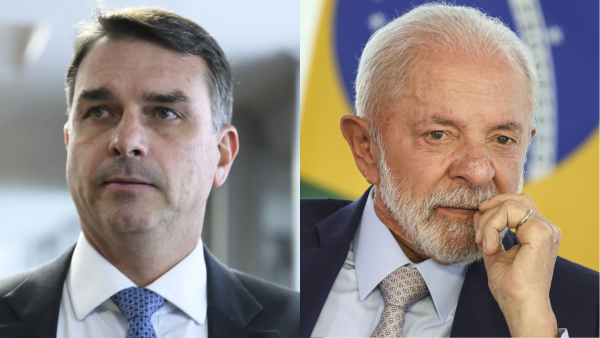 Lula e Flávio Bolsonaro(Foto reprodução CNN)