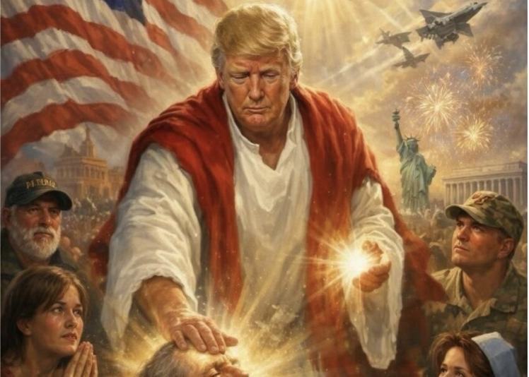 O Deus Trump (imagem IA Trump)