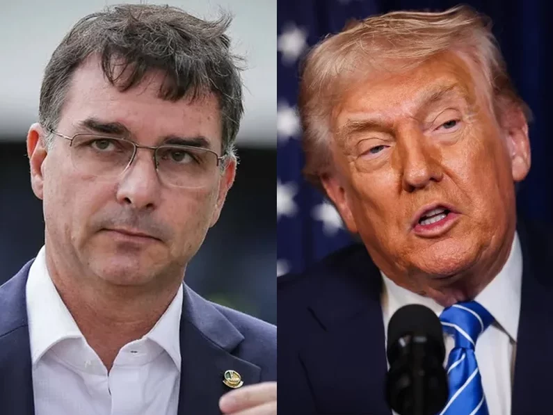Trump e Flávio Bolsonaro (foto reprodução Metropoles)