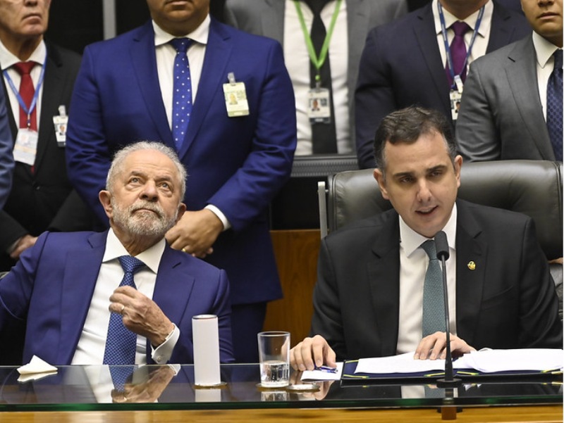 Lula e Rodrigo Pacheco (Foto: Leopoldo Silva/Agência Senado)