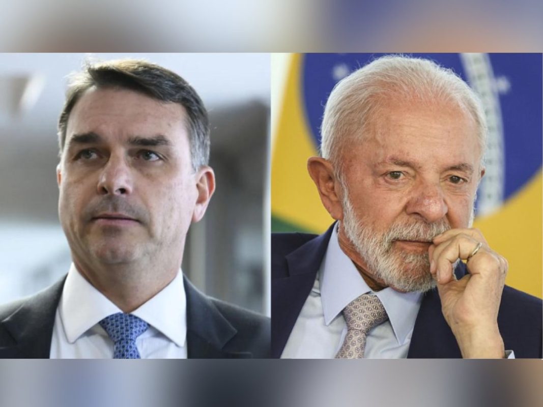Lula e Flávio Bolsonaro (Foto: Reprodução CNN)