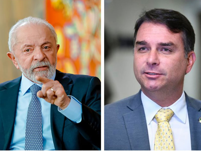 Lula e Flávio Bolsonaro   Fotos Ricardo Stuckert PR e Edilson Rodrigues Agência Senado