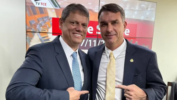 Tarcisio e Flavio Bolsonaro (Foto reprodução Poder360)