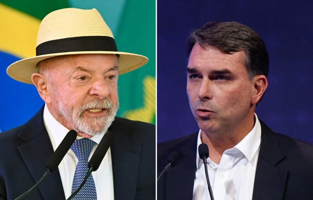 Lula e Flávio (Foto Sergio Lima/AFP e Evaristo Sá/AFP)