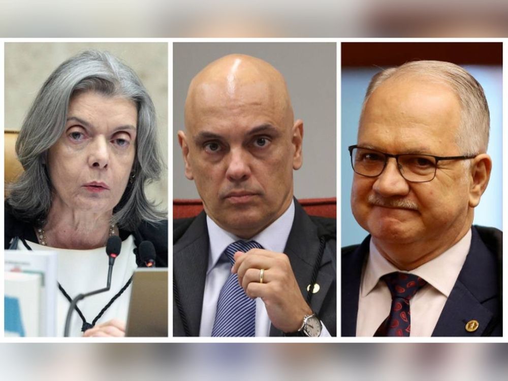 Cármen Lúcia, Alexandre e Fachin (Fotomontagem: STF)