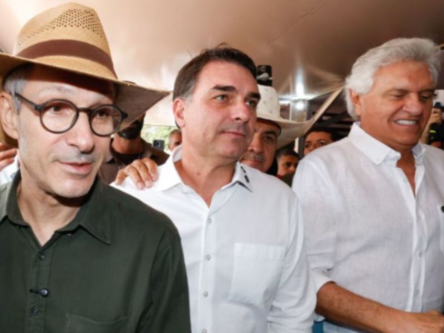 Zema, Flávio e Caiado (Foto: Cristiano Machado/Imprensa MG)